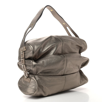 Versace Metallic Calfskin Resin Villa Moda Hobo Bronze 3 of 8
