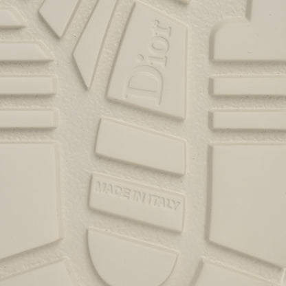 Christian Dior Shearling Canvas Embroidered Dway 10mm Slide Sandals 37.5 Natural Light Blue 8 of 10
