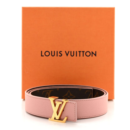 Louis Vuitton LOUIS VUITTON Calfskin Monogram 30mm LV Initiales Reversible Belt 90 36 Rose Ballerine 7 of 7