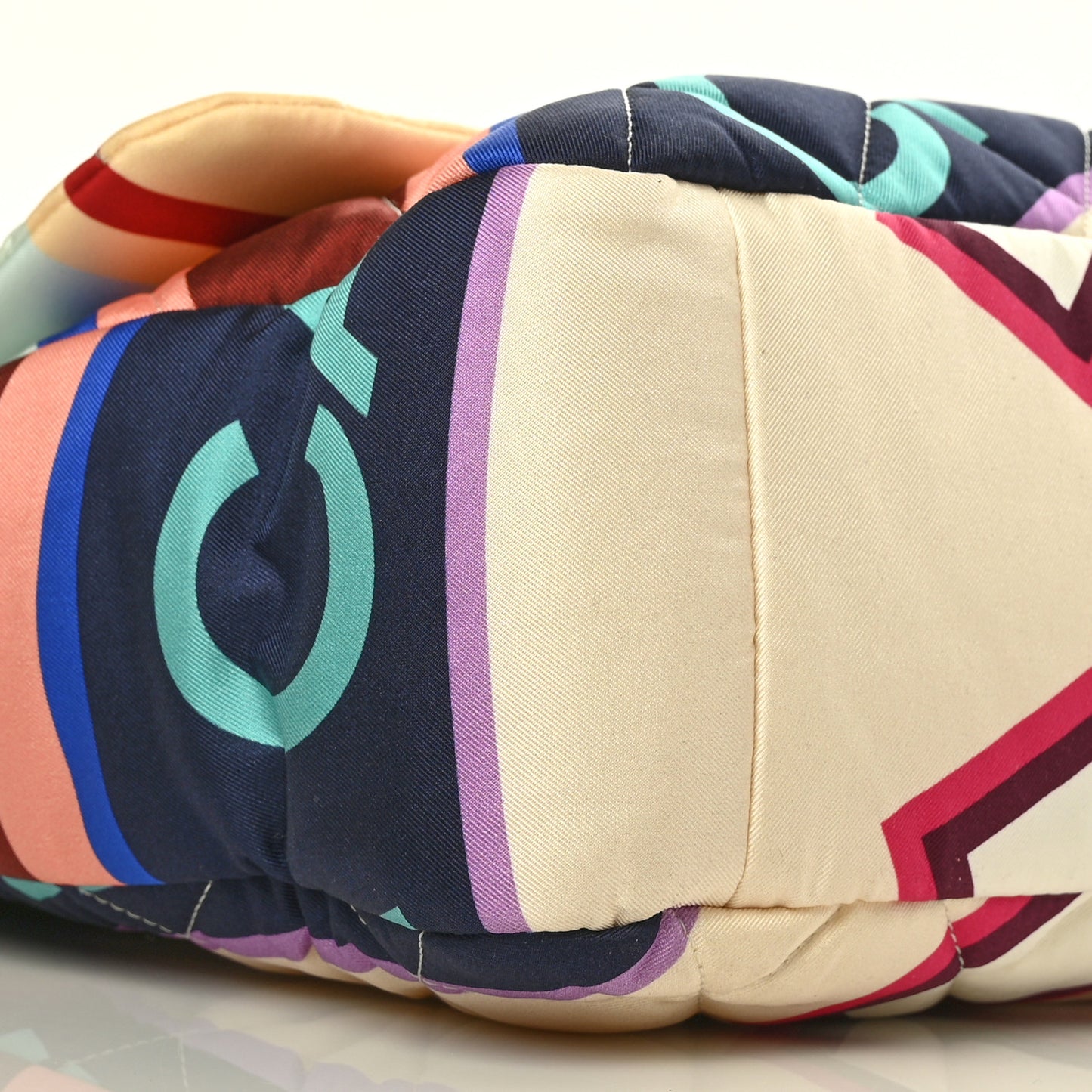 Fabric Quilted Printed Flap Multicolor