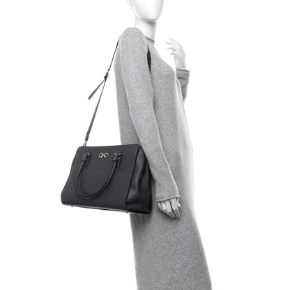 Salvatore Ferragamo Saffiano Large Beky Tote Gray 2 of 12