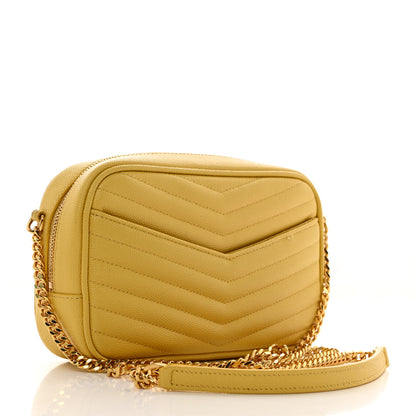 Saint Laurent Grain De Poudre Matelasse Monogram Mini Lou Camera Bag Light Chartreuse 2 of 11