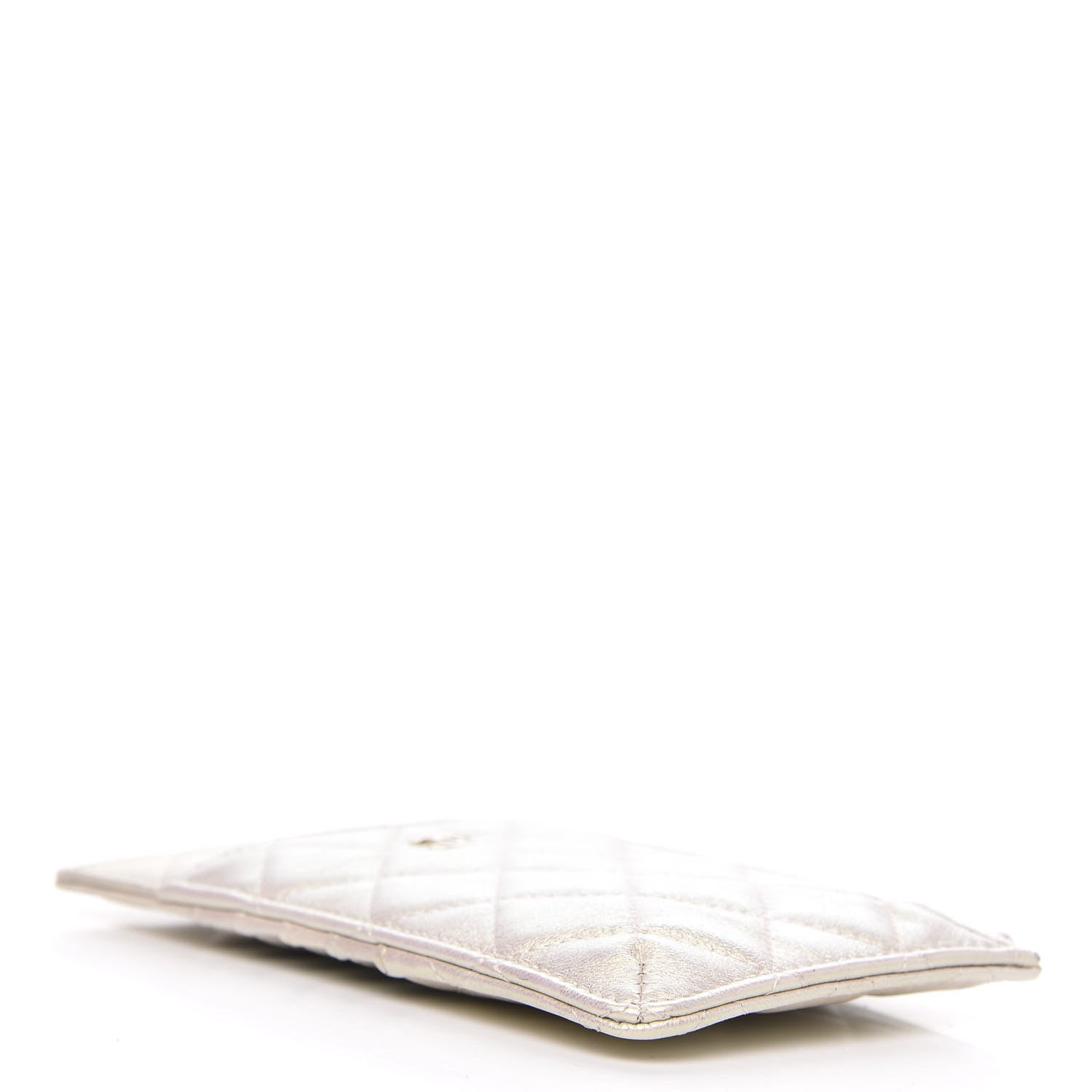 Chanel Iridescent Lambskin Quilted Classic Flat Wallet Pouch Ivory 4 of 10