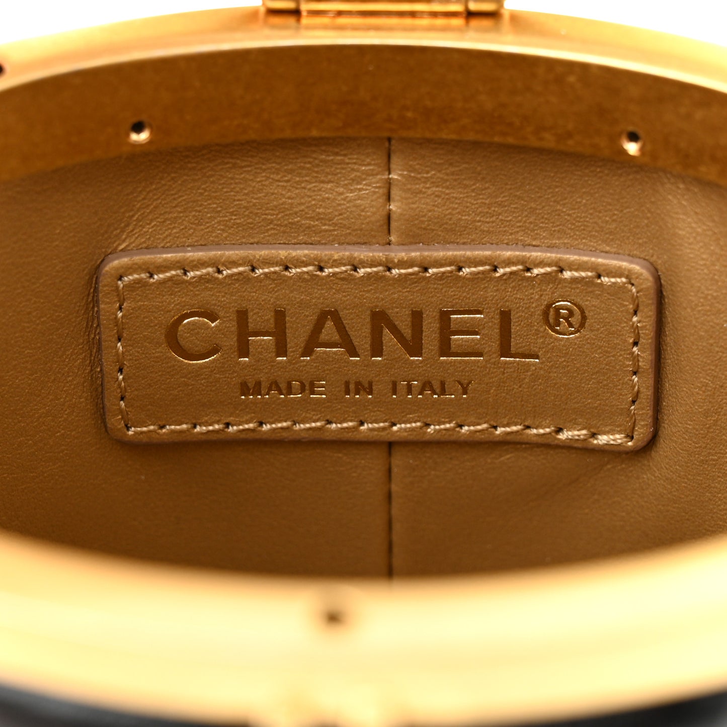 Lambskin Quilted Mini Crown Box Bag Black