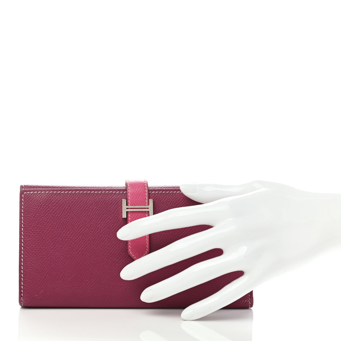 Epsom Bi-Color Tri-Fold Bearn Wallet Tosca Rose Tyrien