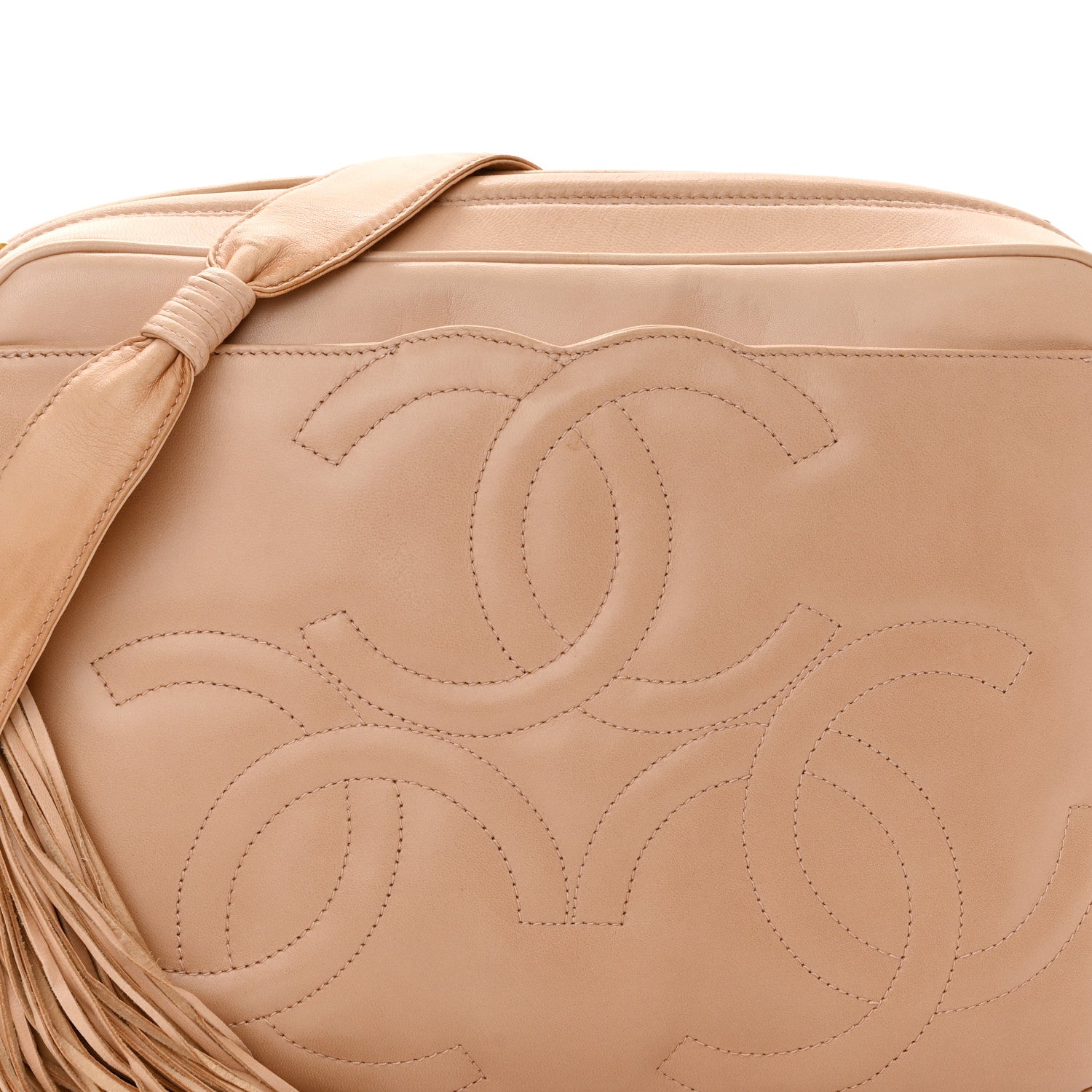Chanel Lambskin CC Tassel Camera Case Beige 9 of 11