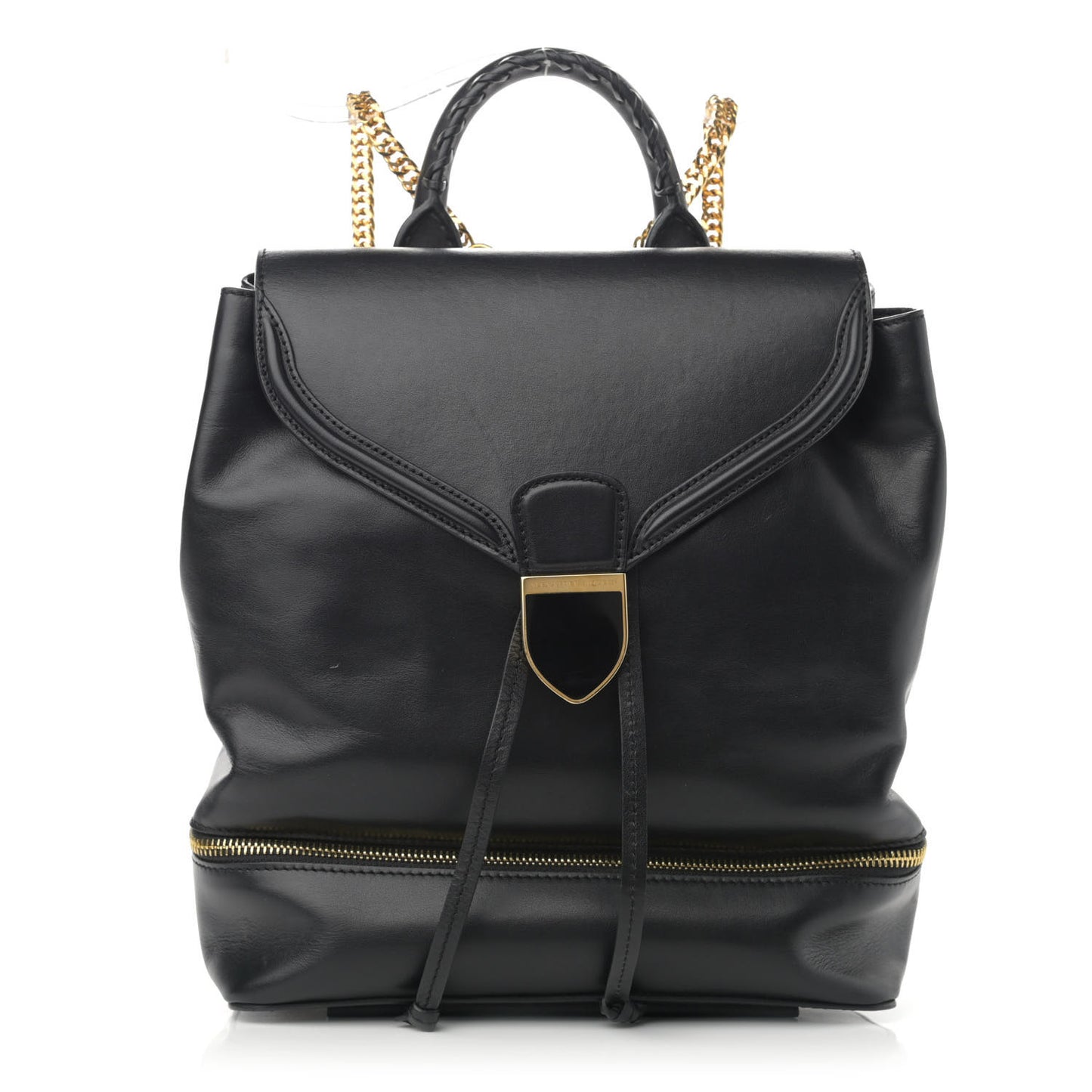 Calfskin Small Chain Strap Backpack Black