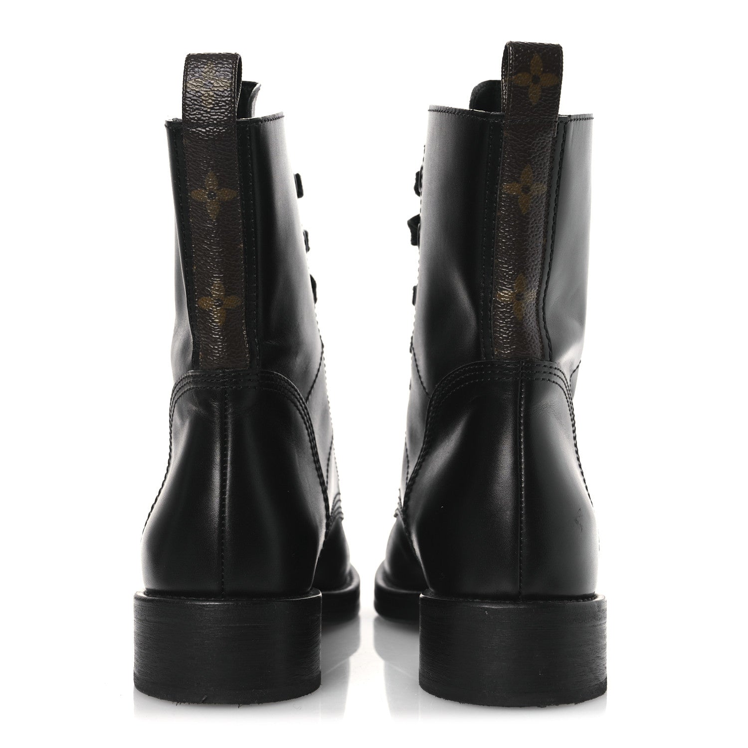 Louis Vuitton Calfskin Monogram Metropolis Flat Ranger Boots 37.5 Black 6 of 13