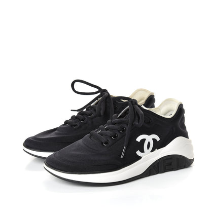 Chanel Lycra Womens CC Sneakers 36 Black 2 of 10