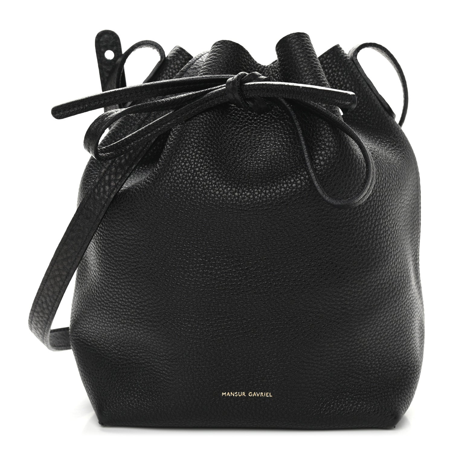 Mansur Gavriel Tumbled Calfskin Mini Bucket Bag Black 1 of 12