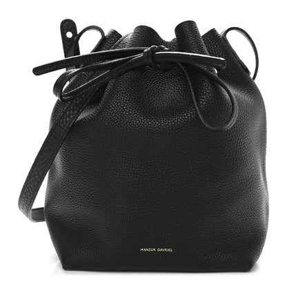 Mansur Gavriel Tumbled Calfskin Mini Bucket Bag Black 1 of 12