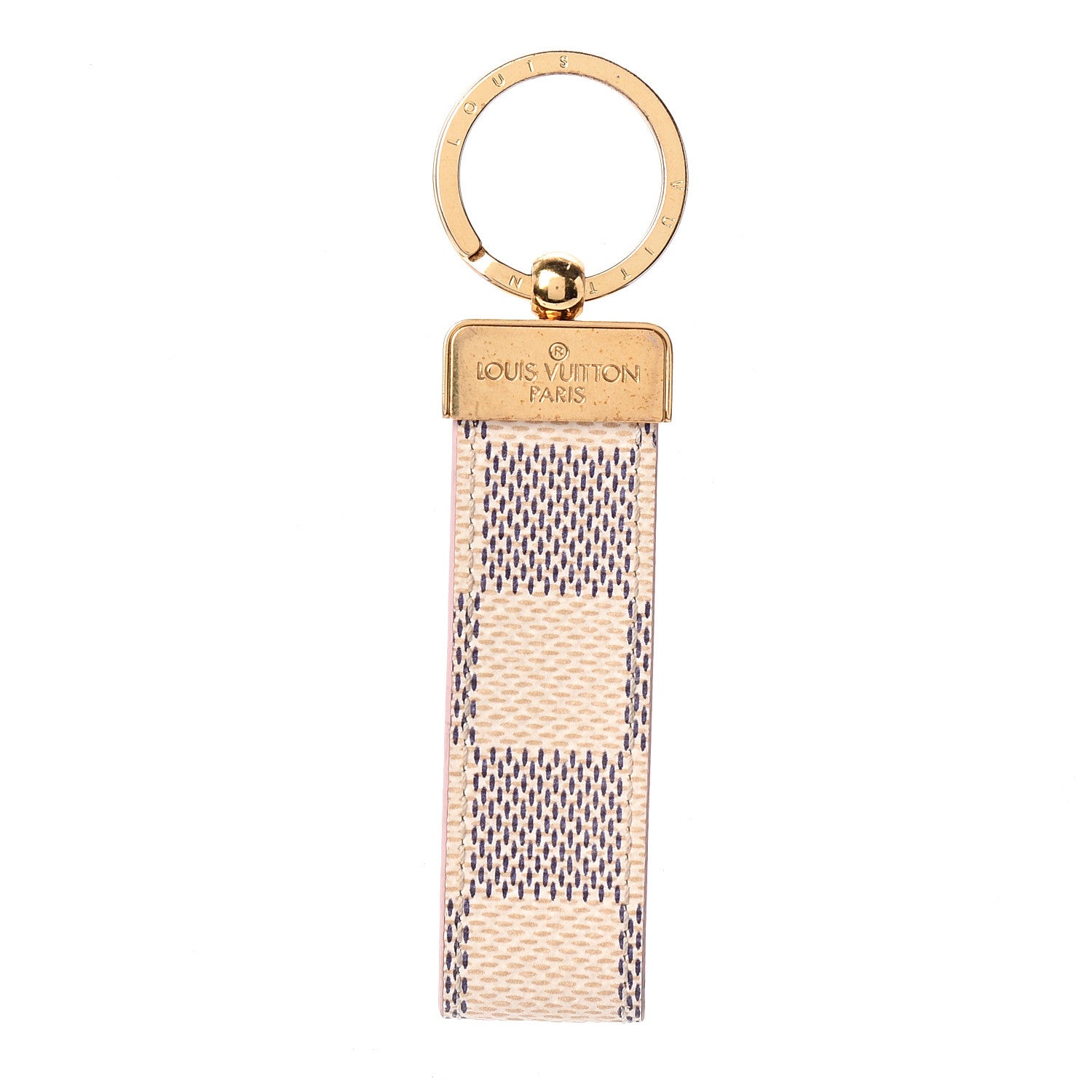 Louis Vuitton Damier Azur Dragonne Key Holder Rose Ballerine 1 of 3