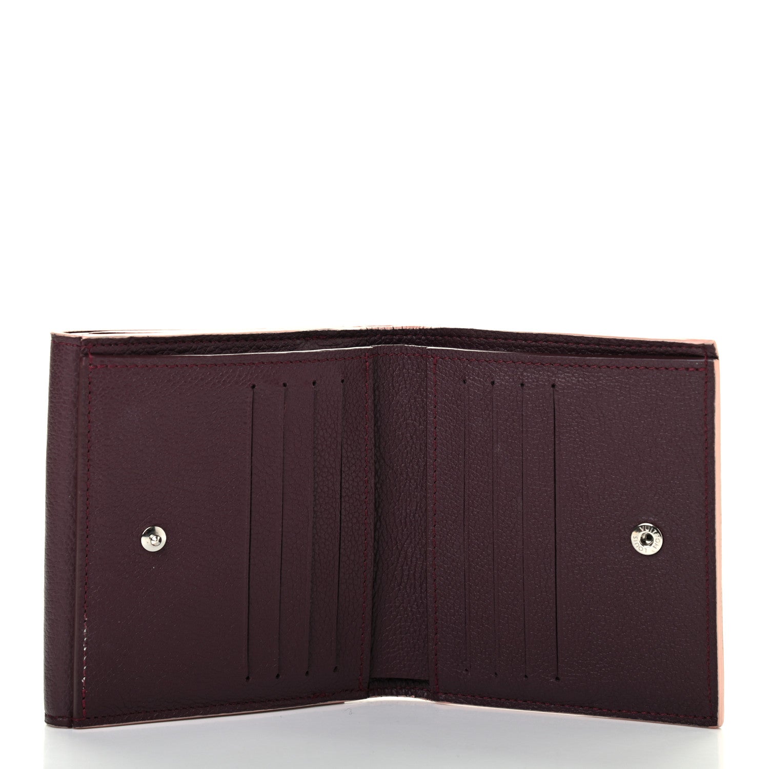 Louis Vuitton Calfskin LockMe II Compact Wallet Prune 5 of 8