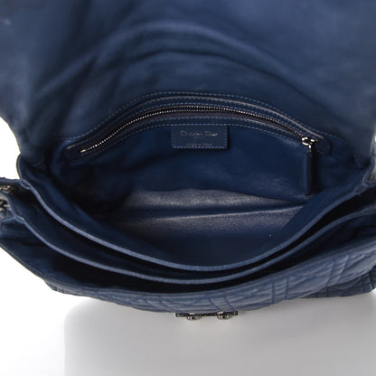 Christian Dior Lambskin Cannage Large New Lock Flap Bag Blue 5 of 17