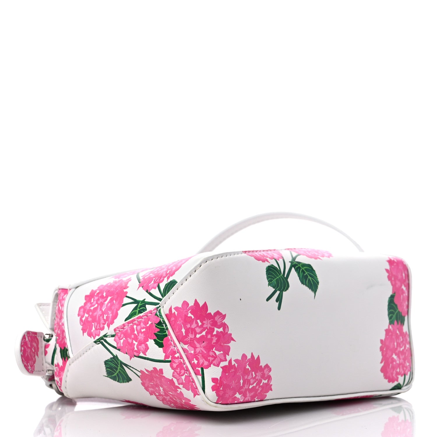 Loewe Satin Calfskin Flower Print Mini Puzzle Edge Bag White Multicolor 4 of 9
