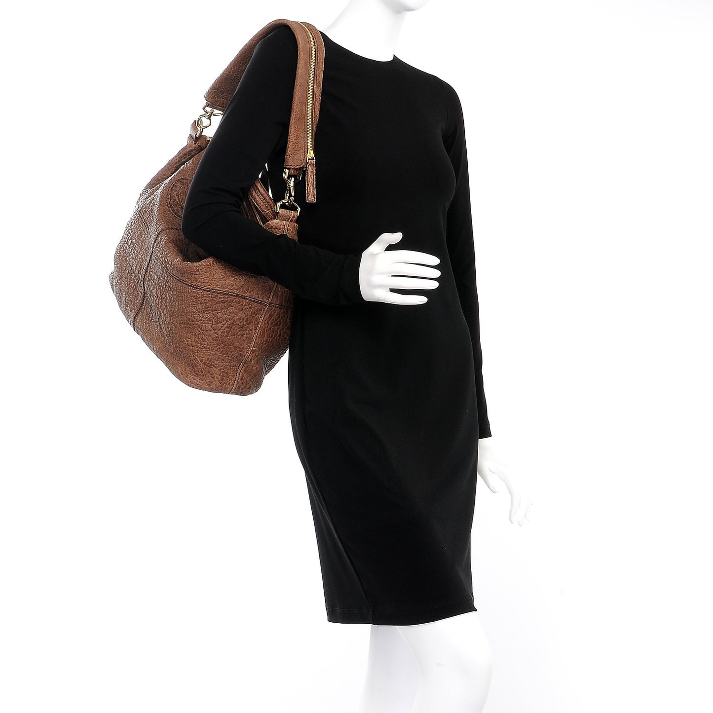 Bubble Calfskin Medium Nightingale Brown