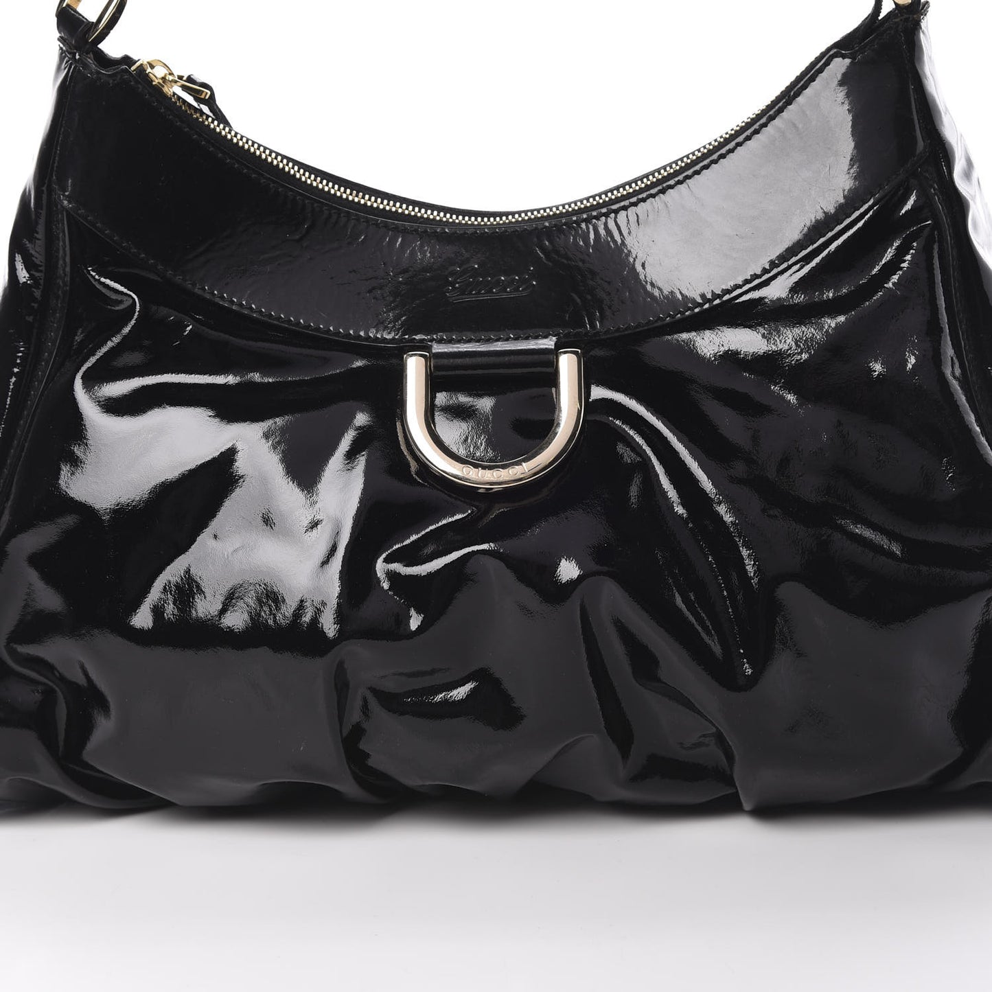 Patent Large D Ring Hobo Black