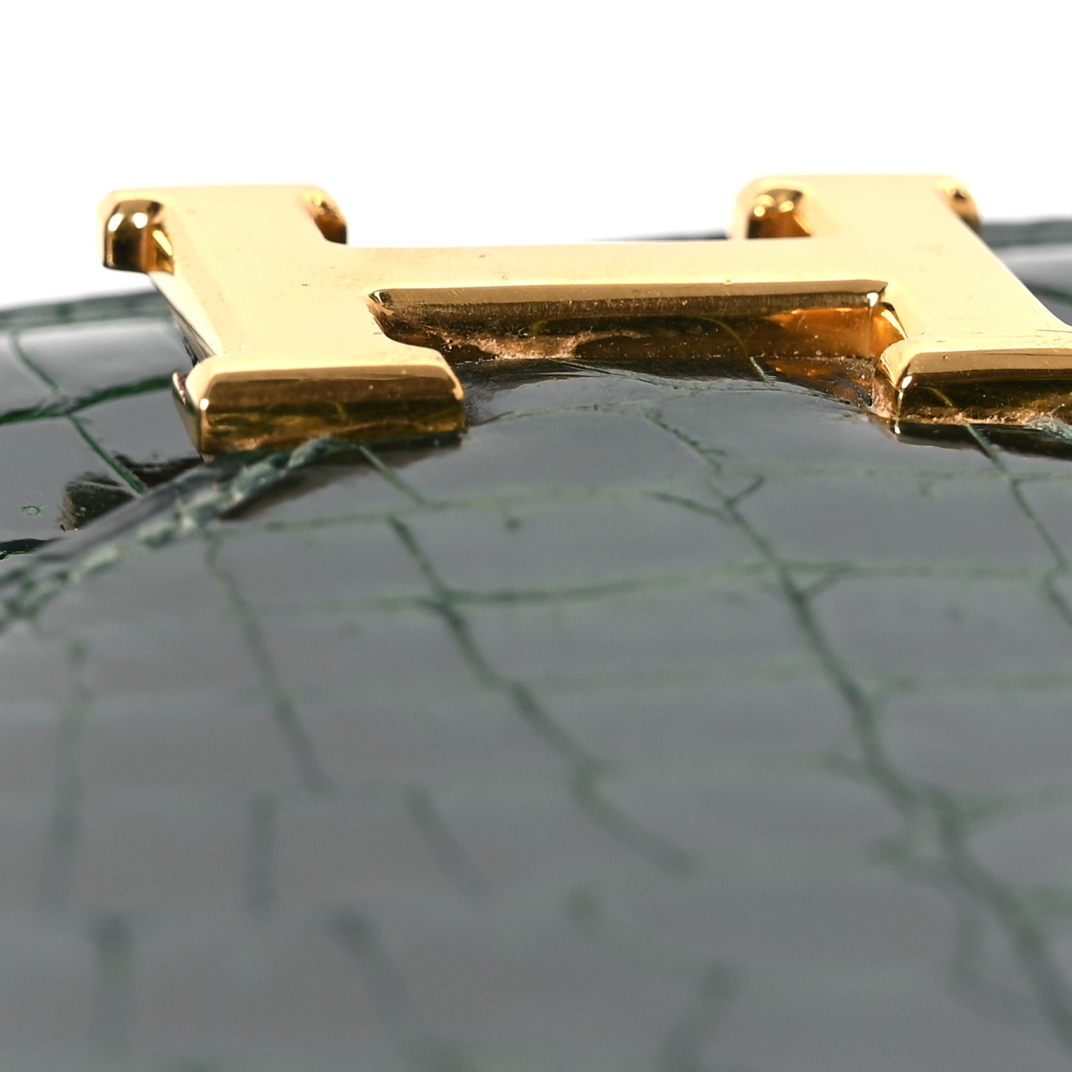 Hermes Shiny Porosus Crocodile Lydie Clutch Vert Fonce 18 of 18