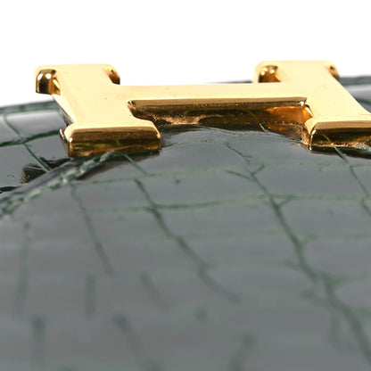 Hermes Shiny Porosus Crocodile Lydie Clutch Vert Fonce 18 of 18