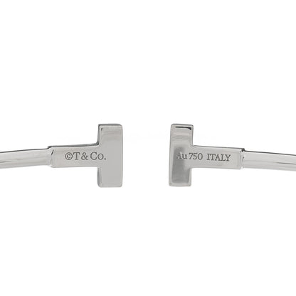 Tiffany 18K White Gold Narrow T Wire Bracelet 1 of 3