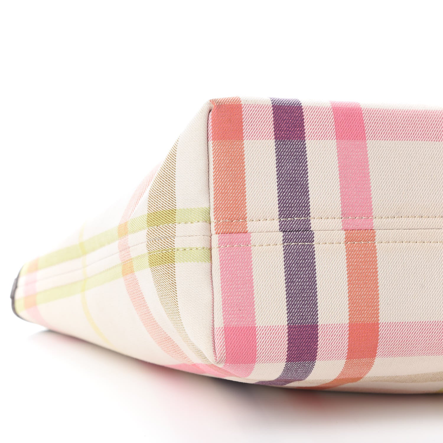 Burberry Check Tote White Brown Pink 5 of 14