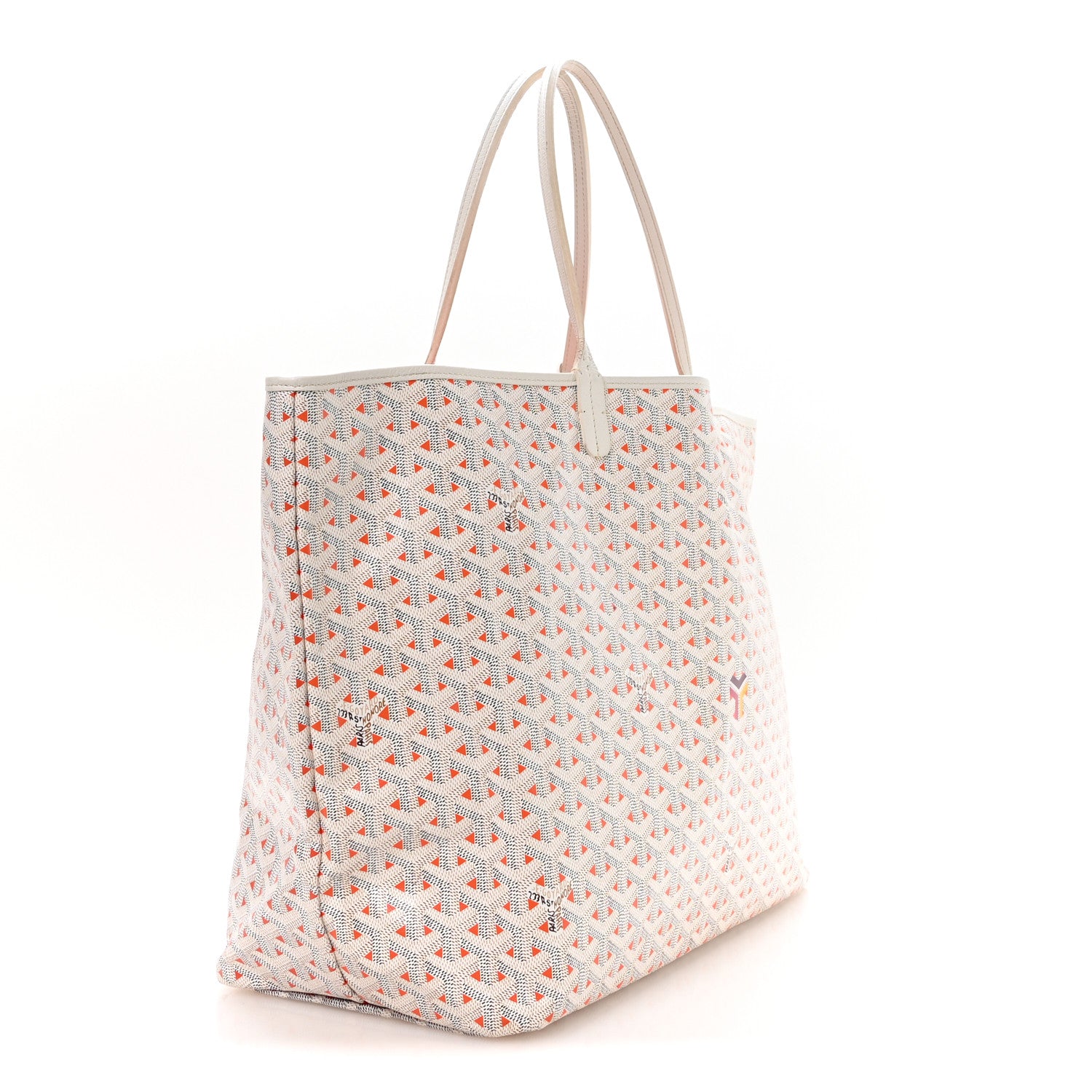 Goyard Goyardine Saint Louis Claire Voie GM White Orange 4 of 11