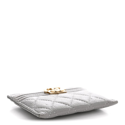 Chanel Caviar Quilted Boy Card Holder Grey Grey 4 of 9