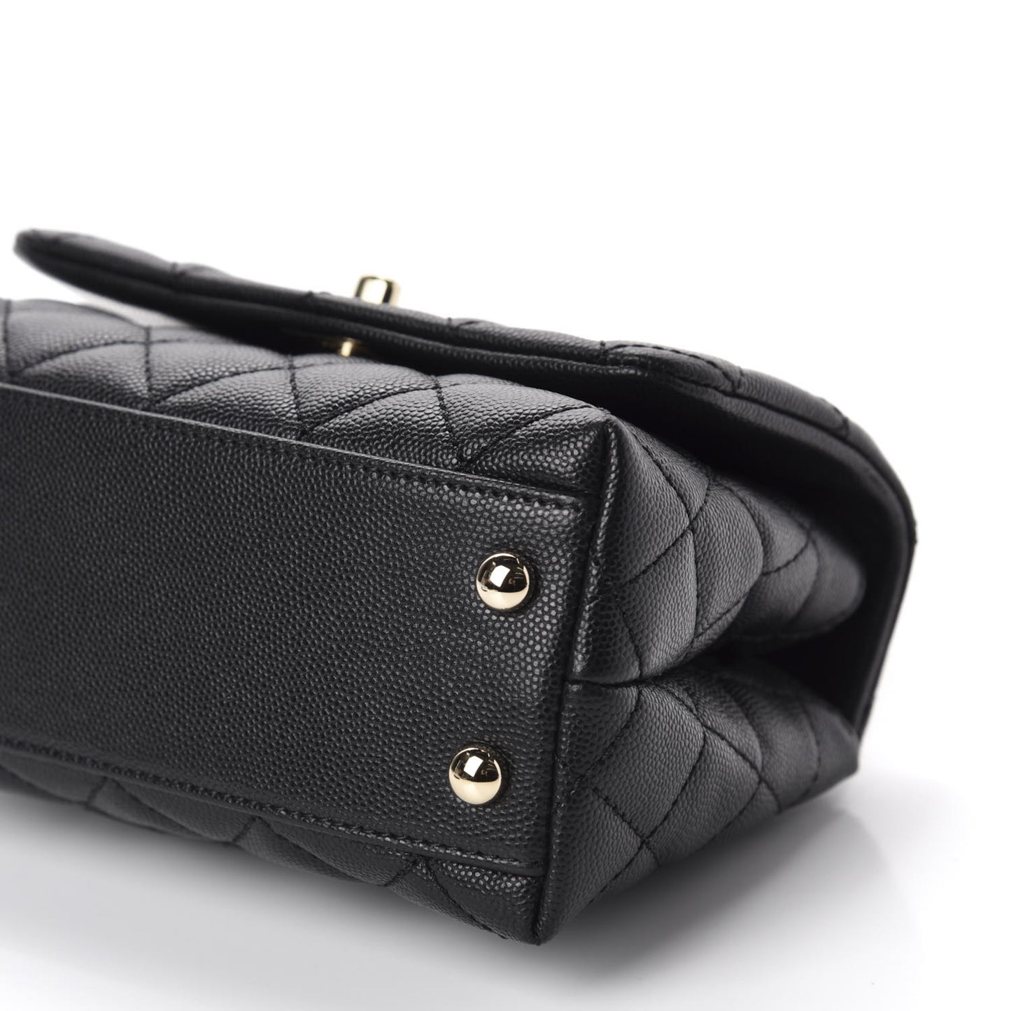 Caviar Quilted Extra Mini Coco Handle Flap Black