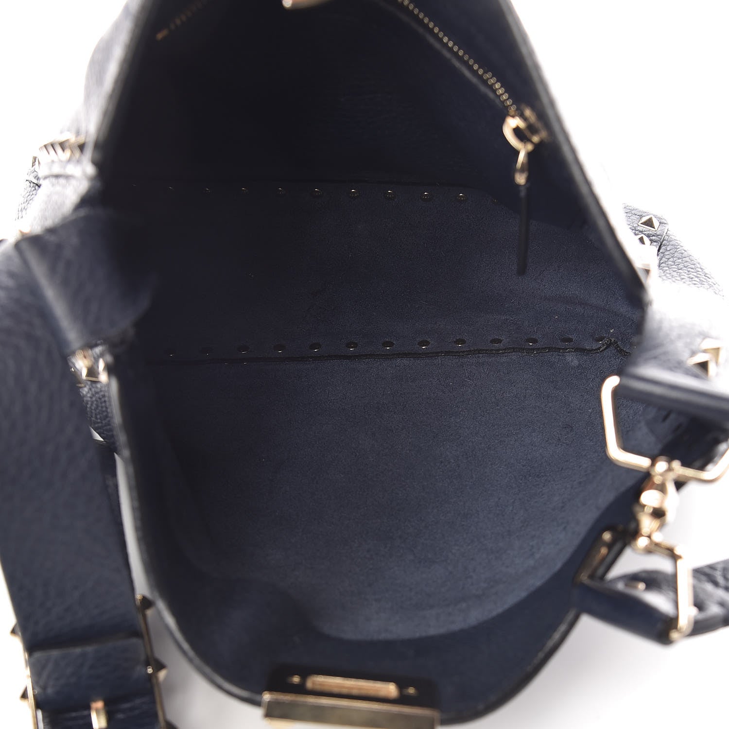 Valentino Garavani Pebbled Calfskin Small Rockstud Flip-Lock Messenger Bag Marine 7 of 10