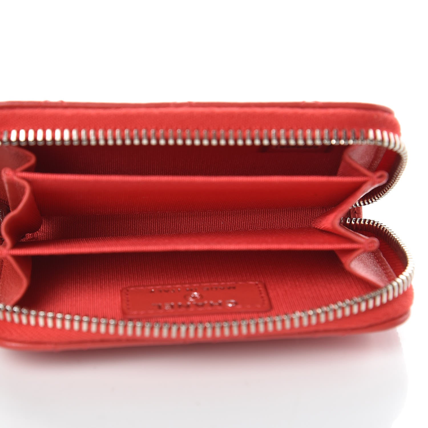 Chanel Lambskin Double Stitch Zip Coin Purse Coral Pink 5 of 11