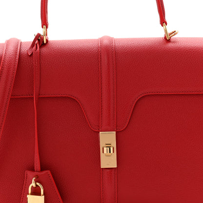 Celine Grained Calfskin Classique 16 Top Handle Bag Red 8 of 10
