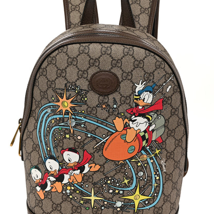 Gucci X DISNEY GG Supreme Monogram Donald Duck Small Interlocking G Dome Backpack Beige Multicolor New Acero 8 of 11