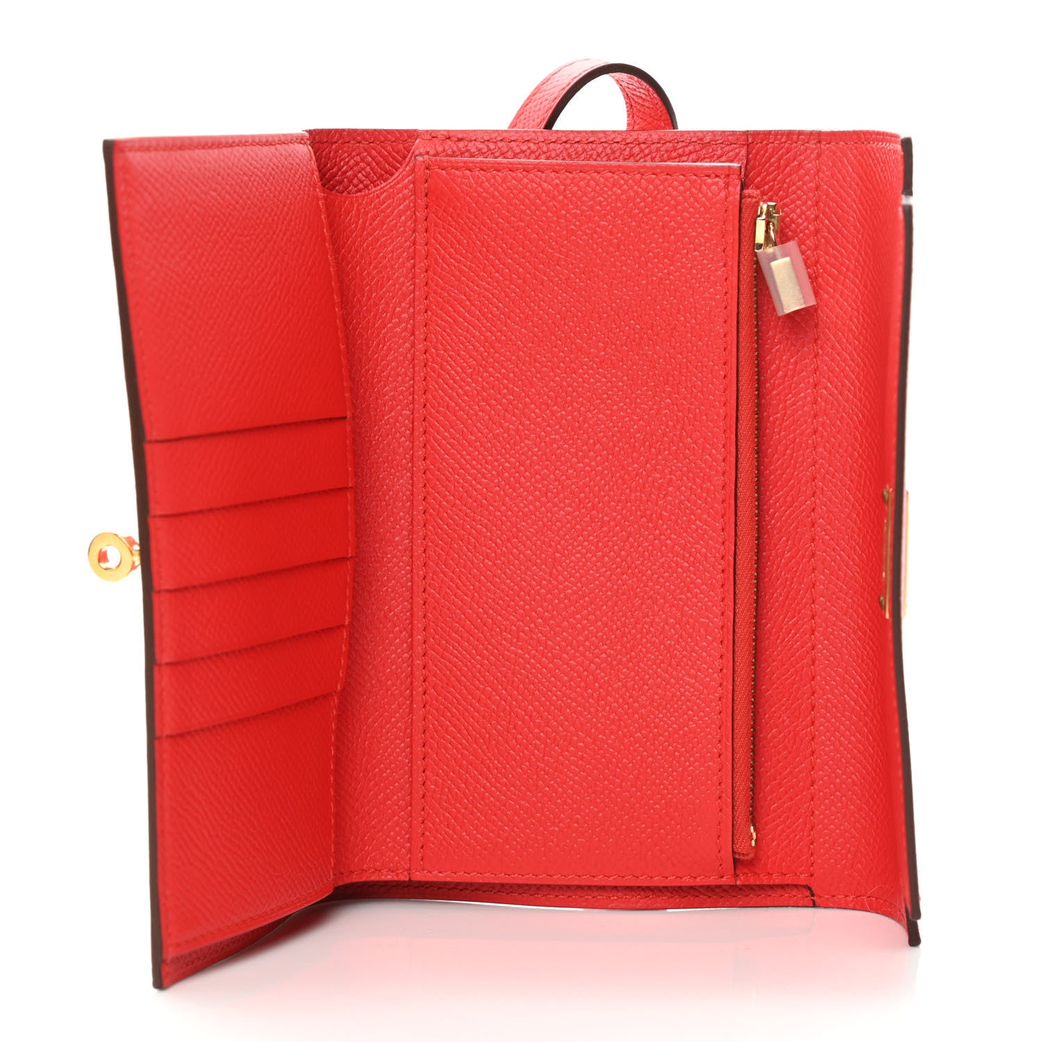 Hermes Epsom Medium Kelly Wallet Rouge Tomate 5 of 7