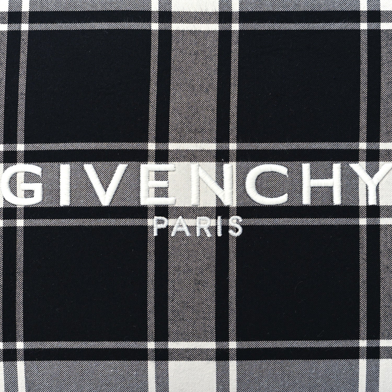 Givenchy Canvas Logo Plaid Pouch Black White 8 of 11