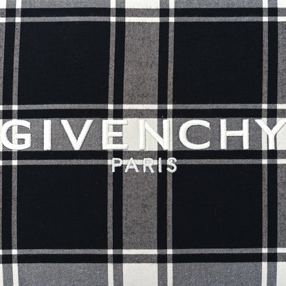 Givenchy Canvas Logo Plaid Pouch Black White 8 of 11