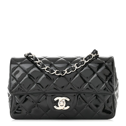Chanel Patent Calfskin Quilted Mini Rectangular Flap Black 1 of 15