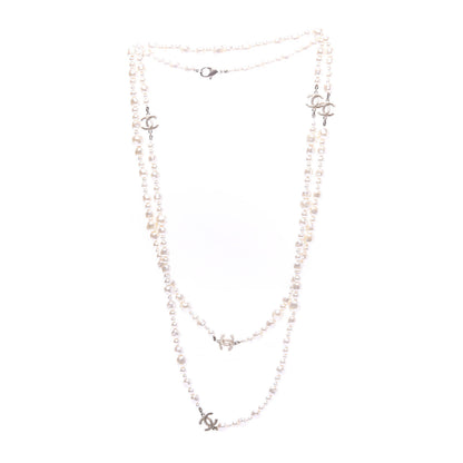 Chanel Irregular Pearl CC Long Necklace Light Gold 3 of 6