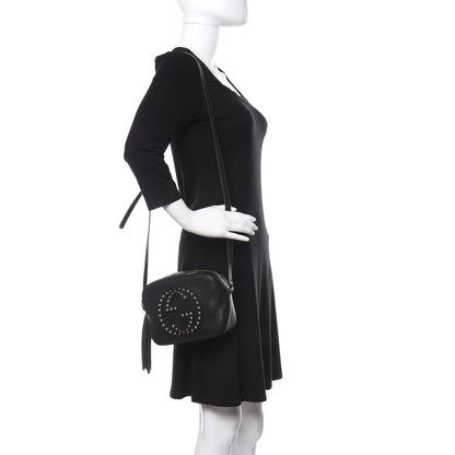 Gucci Pebbled Calfskin Studded Small Soho Disco Bag Black 2 of 14