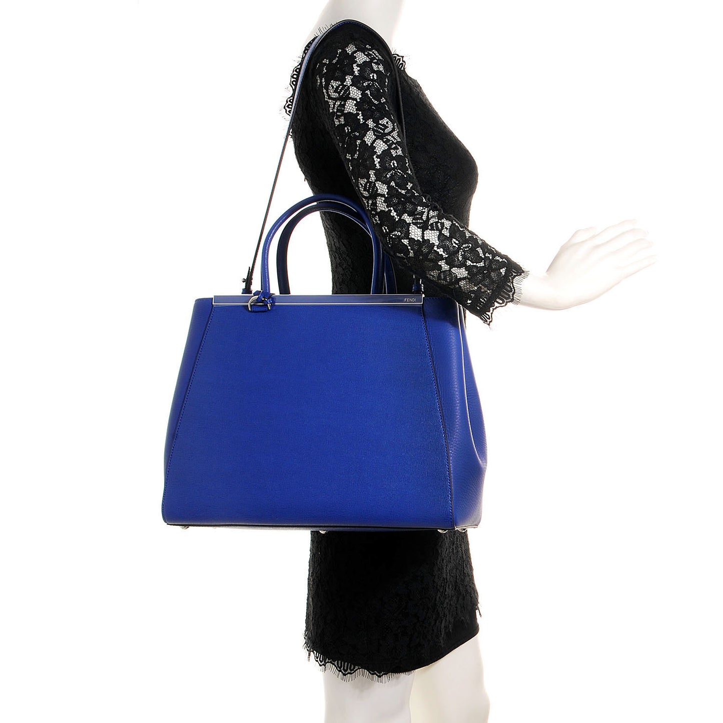 Vitello Elite Medium 2Jours Tote Blue Neon