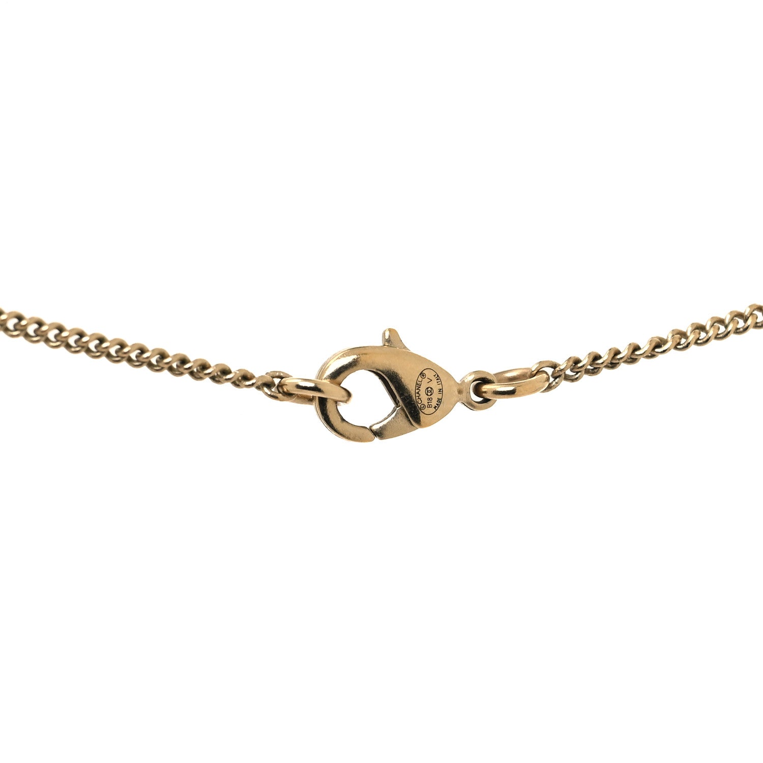 Chanel Enamel Pearl CC Flower Pendant Necklace Pink Gold 4 of 4
