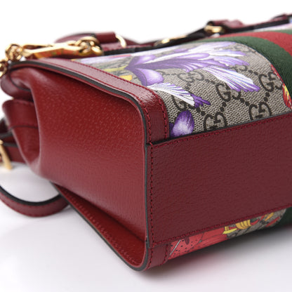 Gucci GG Supreme Monogram Flora Web Small Ophidia Tote Bag Red 7 of 12