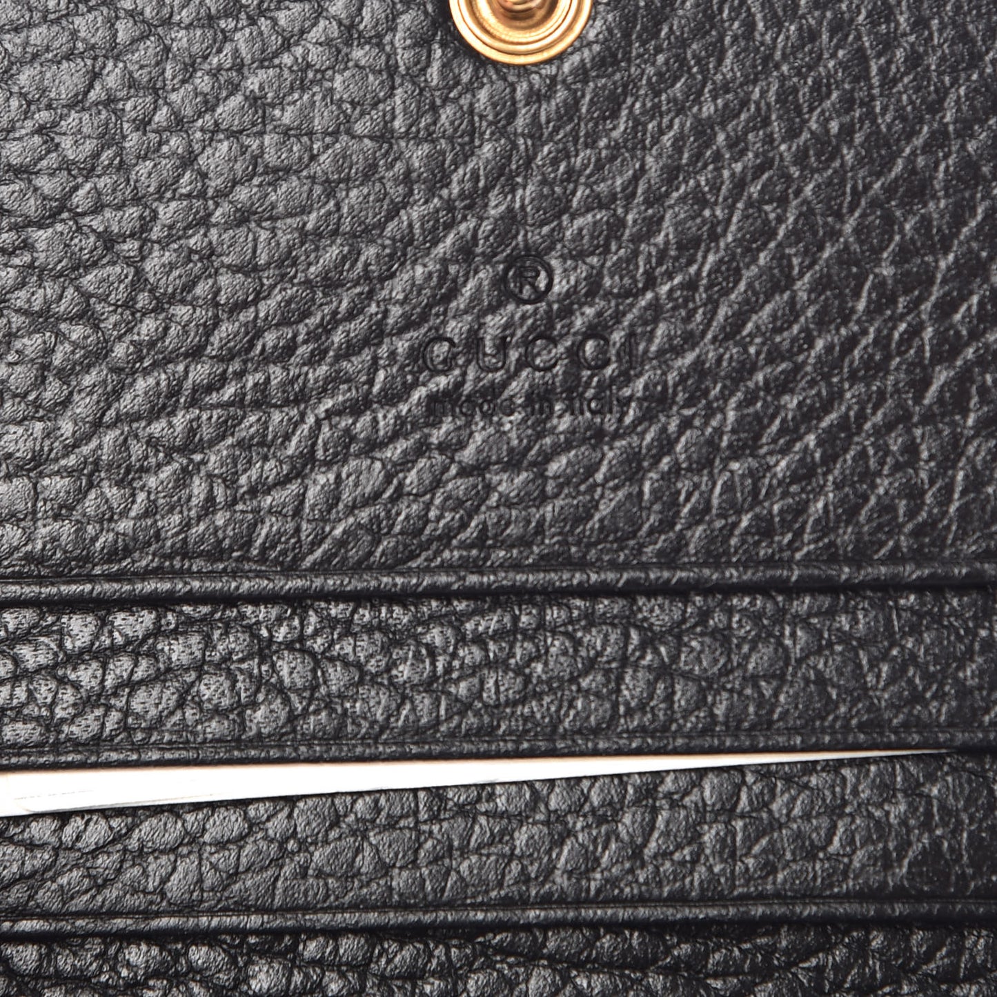 Pebbled Calfskin Butterfly Card Case Black