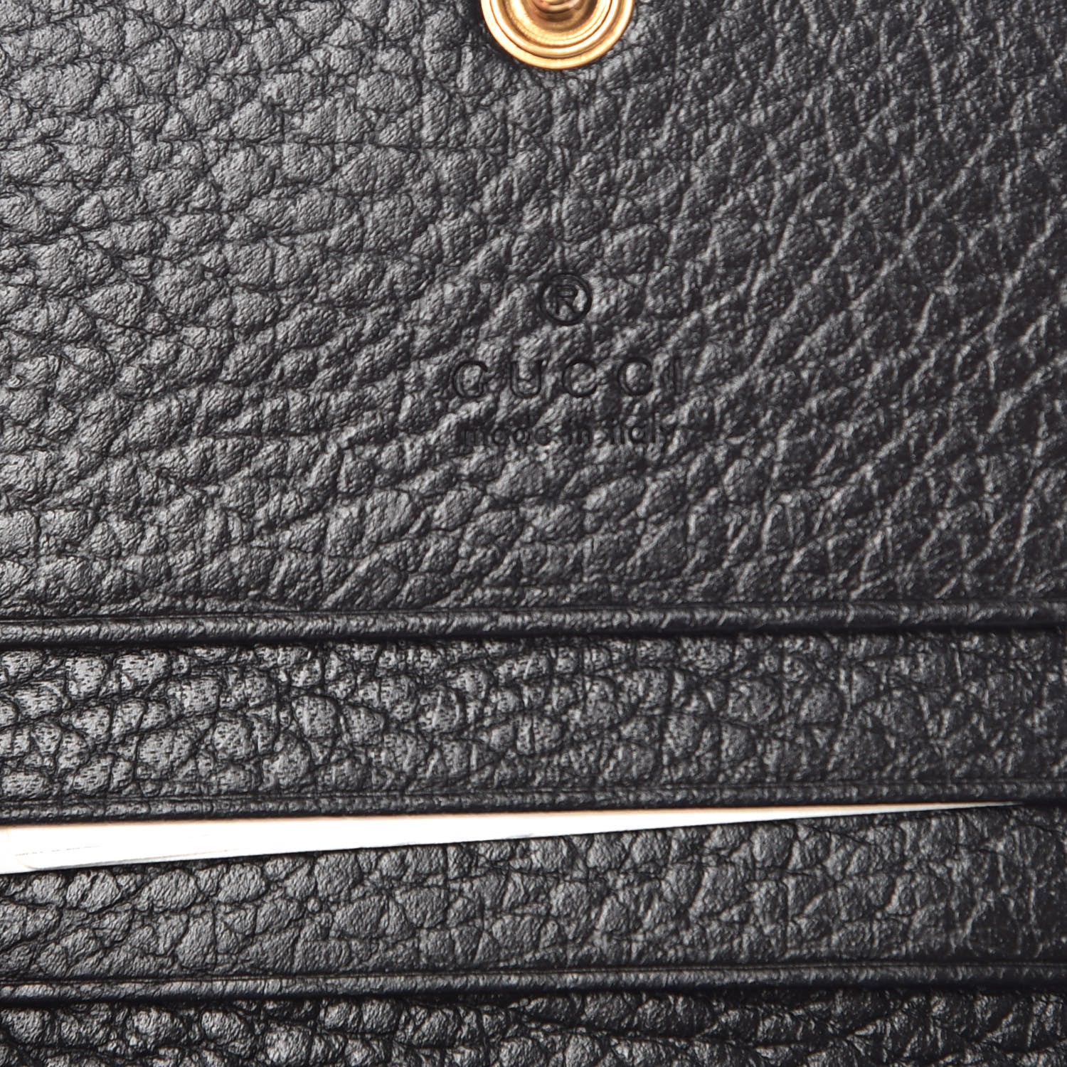 Gucci Pebbled Calfskin Butterfly Card Case Black 6 of 8