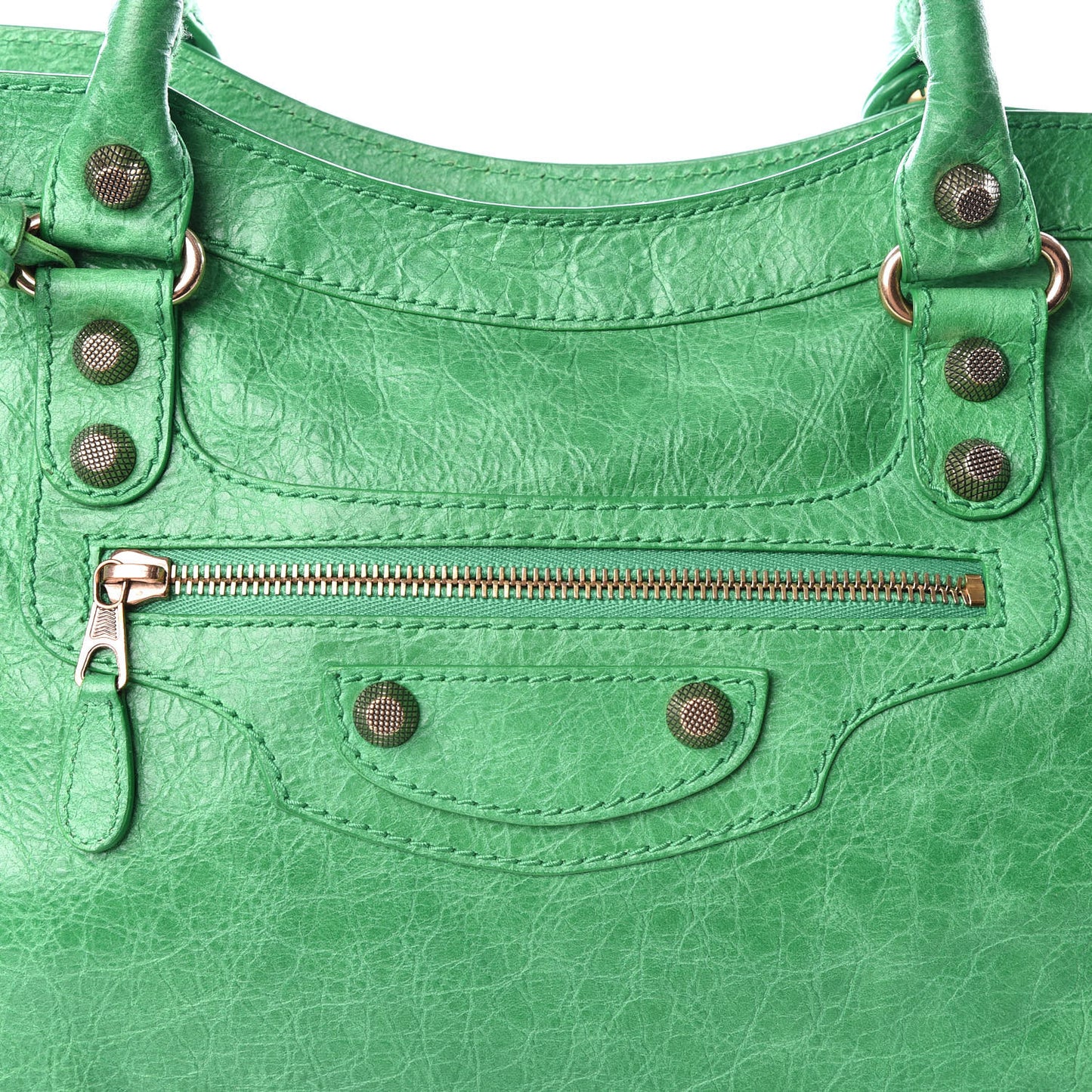 Agneau Giant 12 Rose Gold Hardware City Vert Poker