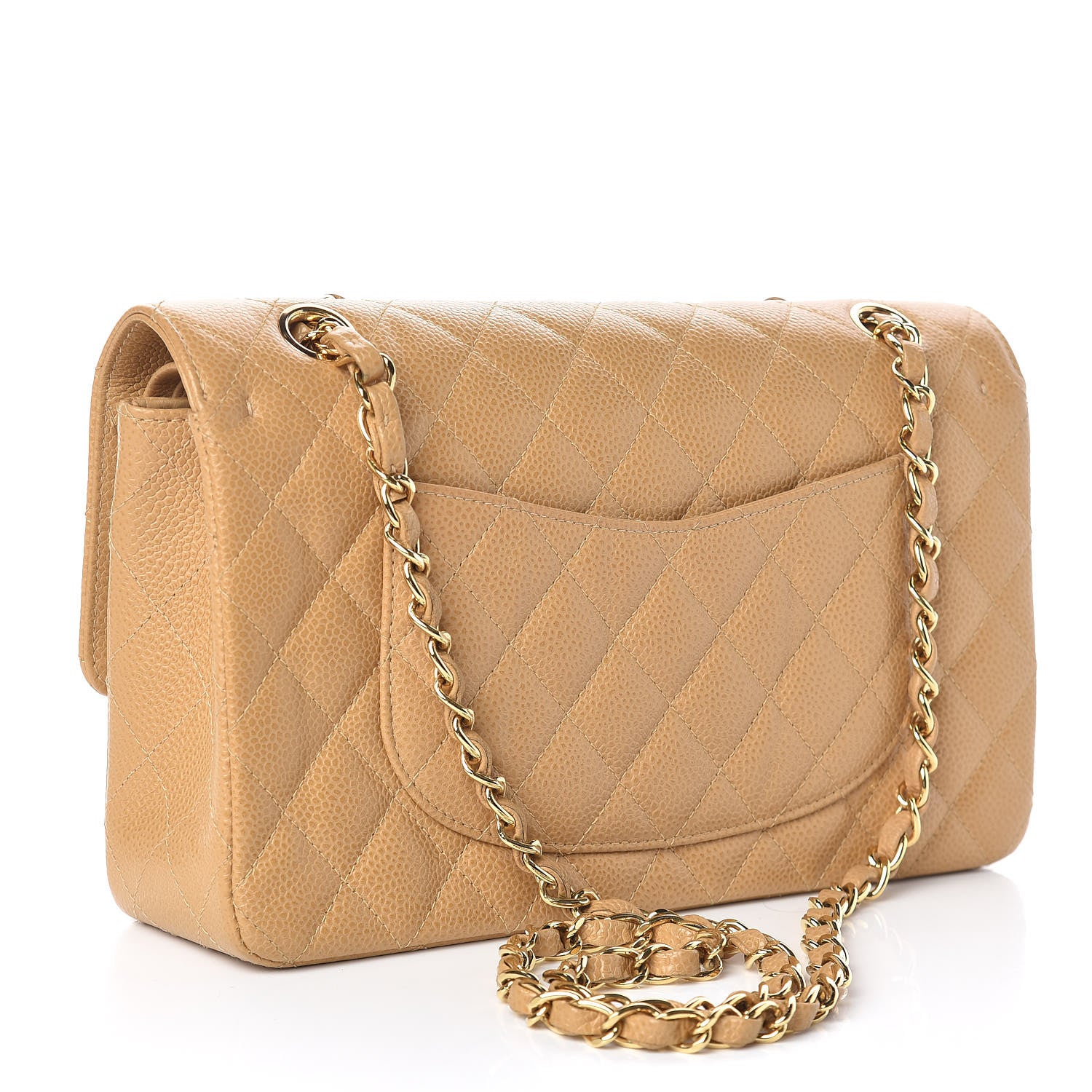 Chanel Caviar Quilted Medium Double Flap Beige 4 of 12
