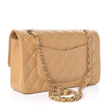 Chanel Caviar Quilted Medium Double Flap Beige 4 of 12