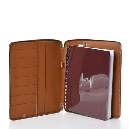 Hermes Epsom Globe Trotter Zip Agenda GM Gold 5 of 8
