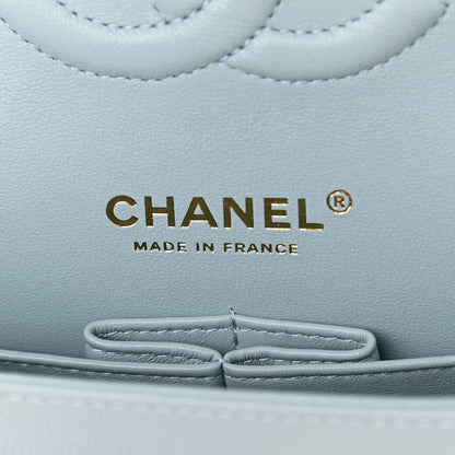 Chanel Caviar Quilted Medium Double Flap Light Blue 6 of 11
