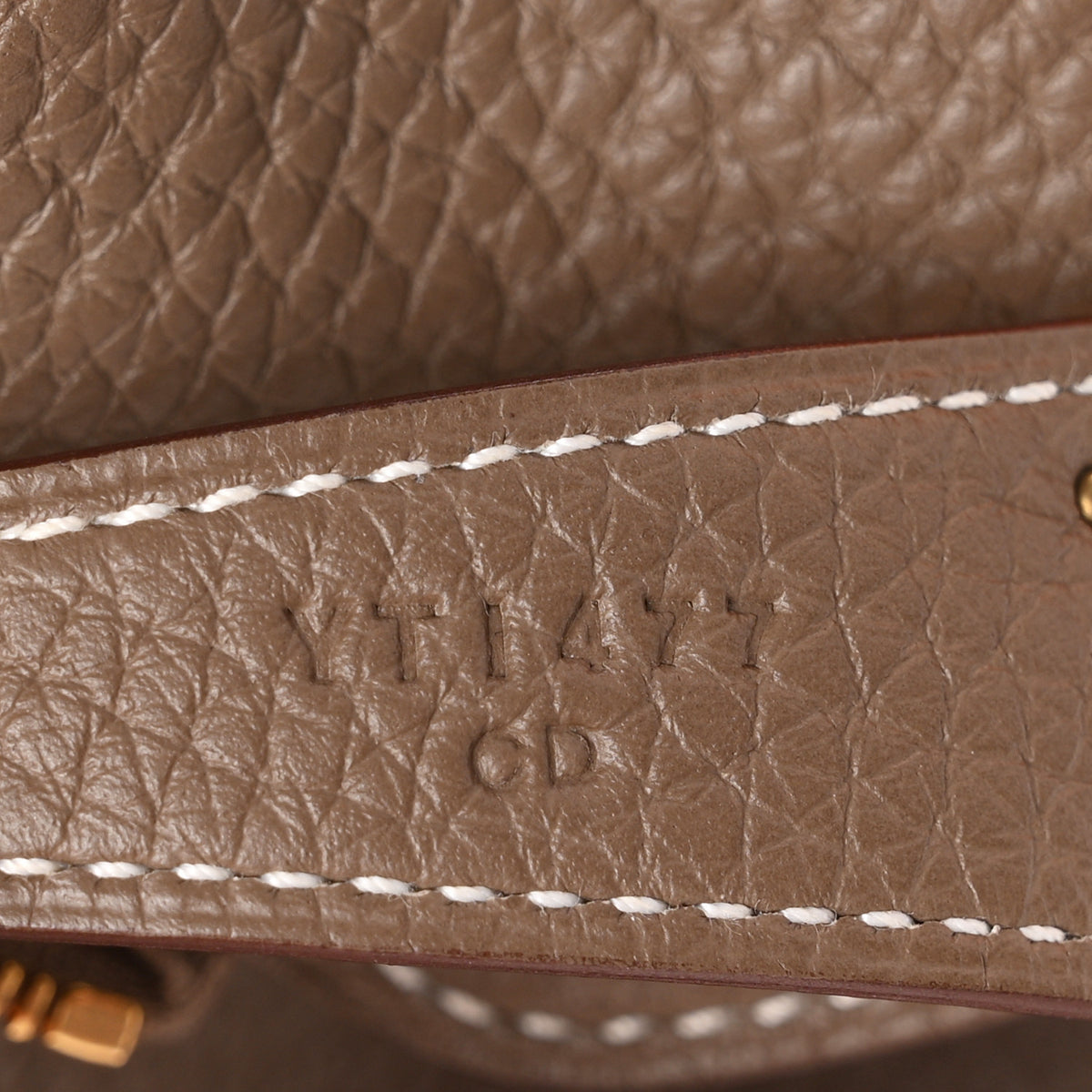 Hermes Taurillon Clemence Lindy 26 Etoupe 7 of 12