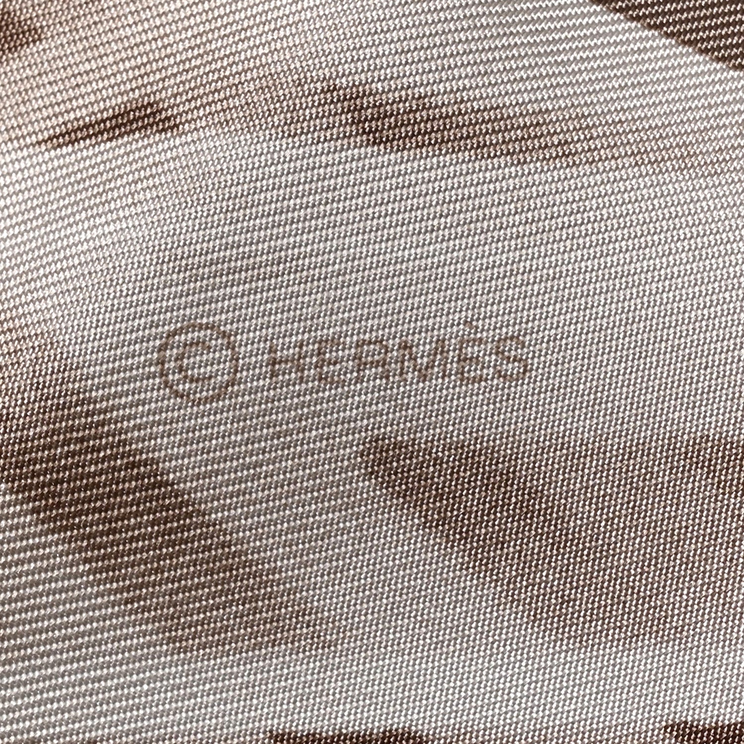 Hermes Silk Please Check In Scarf 90 Gris Perle Etoupe 3 of 3
